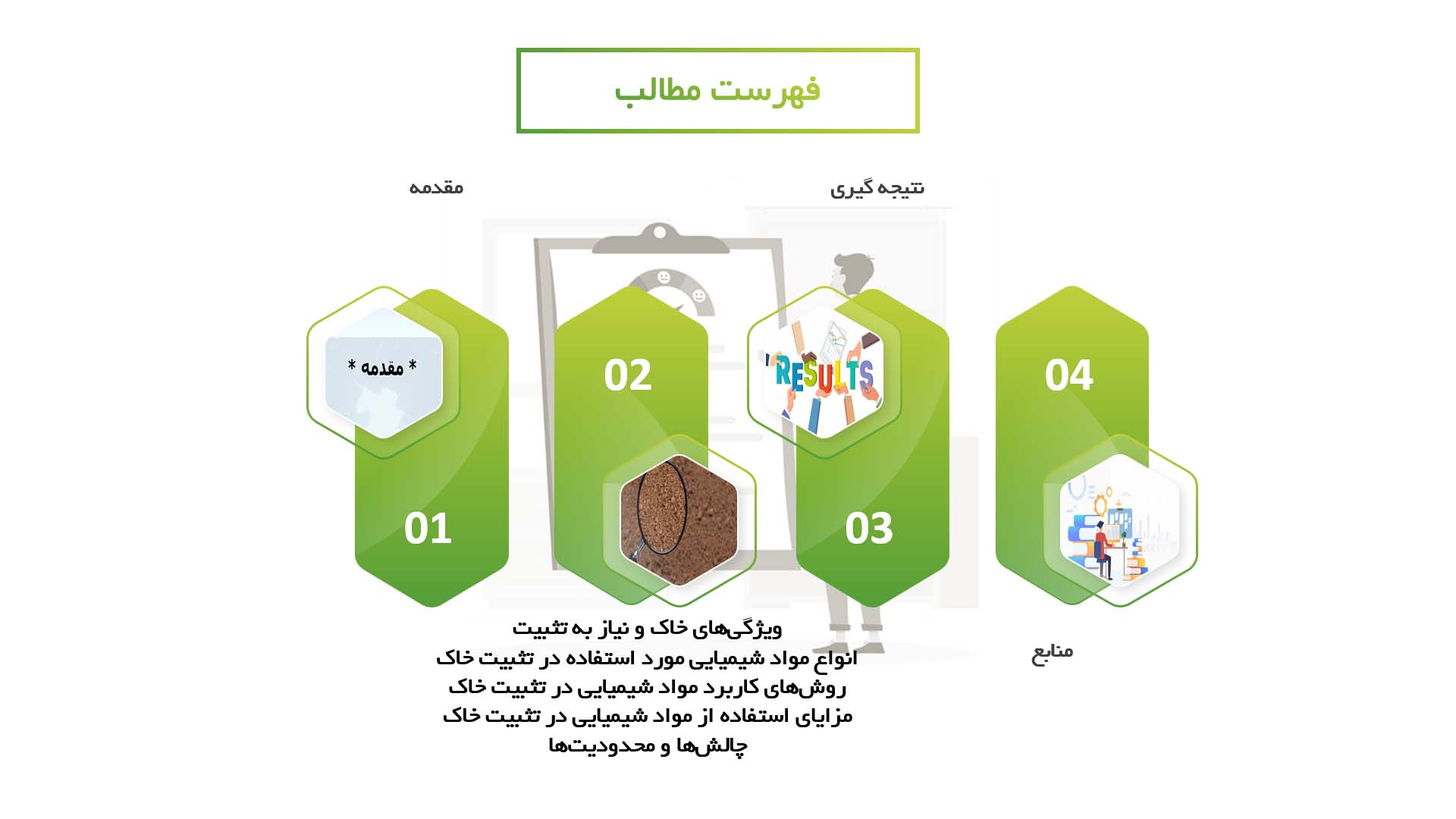 پاورپوینت در مورد استفاده از مواد شیمیایی در تثبیت خاک